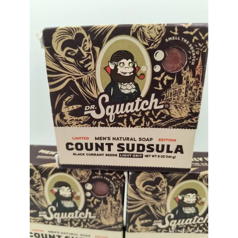 6 Pk Dr. Squatch Soap Count Sudsula Halloween Limited Edition Natural Men's